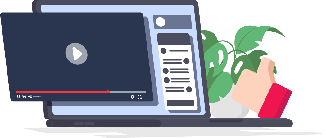 パソコンとYouTube画面のイラスト