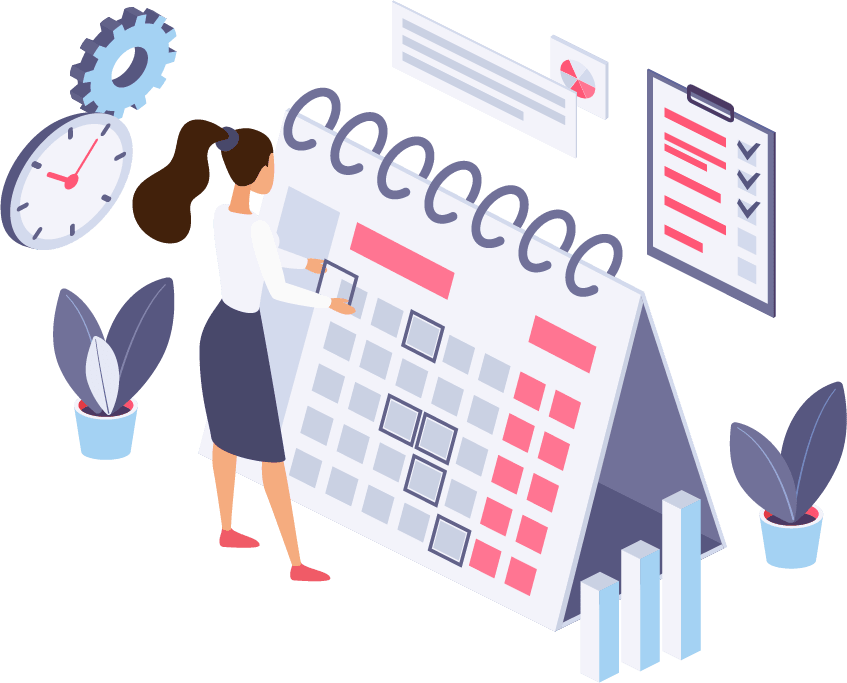 タスク管理をしている人のイラスト